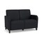 Lesro Siena Lounge Reception 2 Seat Tandem Seating No Center Arm, Walnut, MD Black Upholstery SN2101 - alternate 1